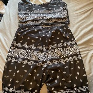 Two pieced bandana biker set